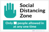 Social Distancing Zone with Icon Green Landscape - Label