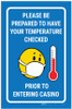 Temperature Check Prior to Entering Casino Portrait with Emoji - Label