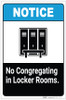 No Congregating in Locker Rooms - Label