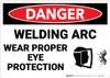 Danger: PPE Welding Arc Wear Eye Protection Face Mask - Wall Sign Danger: PPE Welding Arc Wear Eye Protection Face Mask - Wall Sign