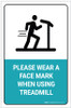 Please Wear a Face Mark When Using Treadmill - Label