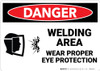 Danger: PPE Welding Area Wear Eye Protection - Wall Sign Danger: PPE Welding Area Wear Eye Protection - Wall Sign