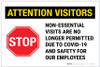 Attention Visitors - Non-Essential Visits Landscape - Label