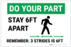Do Your Part: Stay 6Ft Apart Strides Landscape - Label