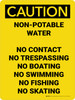 Caution: Non-Potable Water - Prohibited List - Wall Sign Caution: Non-Potable Water - Prohibited List - Wall Sign