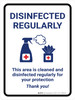 Disinfected Regularly with Icons Portrait - Wall Sign