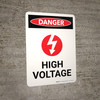 Danger: High Voltage with Icon Portrait - Wall Sign Danger: High Voltage with Icon Portrait - Wall Sign