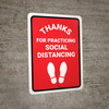 Thanks For Practicing Social Distancing with Icon Portrait - Wall Sign