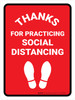 Thanks For Practicing Social Distancing with Icon Portrait - Wall Sign
