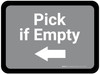 Pick if Empty - Gray Arrow Left Rectangle - Floor Sign