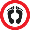 Wait Here Barefeet Imprints Graphic Circle - Floor Sign
