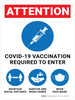 Attention: Covid-19 Vaccination Required To Enter with Graphics Portrait - Wall Sign
