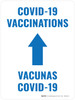 Covid-19 Vaccinations Arrow Up Bilingual Spanish Portrait - Wall Sign Covid-19 Vaccinations Arrow Up Bilingual Spanish Portrait - Wall Sign