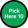 Pick Here 10 - Green Circle - Floor sign Pick Here 10 - Green Circle - Floor sign