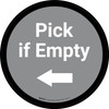 Pick if Empty Arrow - Left Gray Circle - Floor sign Pick if Empty Arrow - Left Gray Circle - Floor sign