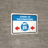 Covid-19 Vaccinations Arrow Left with Icon Landscape - Wall Sign Covid-19 Vaccinations Arrow Left with Icon Landscape - Wall Sign