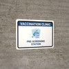 Vaccination Clinic: Pre-Screening Station Blue Landscape - Wall Sign