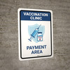 Vaccination Clinic: Payment Area Blue Portrait - Wall Sign