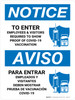 Notice: To Enter Employees And Visitors Required To Show Proof Of Vaccination Bilingual Spanish Portrait - Wall Sign Notice: To Enter Employees And Visitors Required To Show Proof Of Vaccination Bilingual Spanish Portrait - Wall Sign