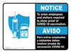 Notice: To Enter Employees And Visitors Required To Show Proof Of Vaccination Bilingual Spanish ANSI Landscape - Wall Sign Notice: To Enter Employees And Visitors Required To Show Proof Of Vaccination Bilingual Spanish ANSI Landscape - Wall Sign