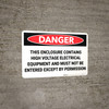 Danger: Electrical High Voltage Permission - Wall Sign Danger: Electrical High Voltage Permission - Wall Sign