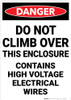 Danger: Do Not Climb Contains High Voltage - Wall Sign