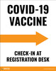 Covid-19 Vaccine Check-In At Registration Desk - Poster Covid-19 Vaccine Check-In At Registration Desk - Poster