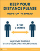 Keep Your Distance Please Help Stop The Spread Yellow - Poster
