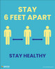Stay 6 feet Apart - Stay Healthy - Blue - Poster Stay 6 feet Apart - Stay Healthy - Blue - Poster