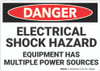 Danger: Electrical Shock Hazard Multiple Power Sources - Wall Sign
