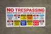 No Trespassing/Check in For Safety Briefing Before Entering Site - Banner No Trespassing/Check in For Safety Briefing Before Entering Site - Banner
