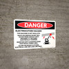 Danger: Electrocution Hazard Machine Not Insulated - Wall Sign