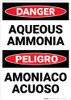 Danger: Aqueous Ammonia Bilingual - Wall Sign