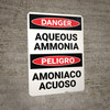 Danger: Aqueous Ammonia Bilingual - Wall Sign