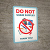 Do Not Share Supplies - Thank You Portrait - Wall Sign Do Not Share Supplies - Thank You Portrait - Wall Sign