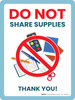 Do Not Share Supplies - Thank You Portrait - Wall Sign Do Not Share Supplies - Thank You Portrait - Wall Sign