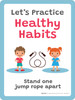 School Safety: Let's Practice Healthy Habits - Stand One Jump Rope Apart Portrait - Wall Sign School Safety: Let's Practice Healthy Habits - Stand One Jump Rope Apart Portrait - Wall Sign