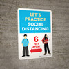 School Safety: Lets Practice Social Distancing - 6 Feet Apart Blue Portrait - Wall Sign School Safety: Lets Practice Social Distancing - 6 Feet Apart Blue Portrait - Wall Sign