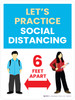 School Safety: Lets Practice Social Distancing - 6 Feet Apart Blue Portrait - Wall Sign School Safety: Lets Practice Social Distancing - 6 Feet Apart Blue Portrait - Wall Sign