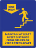 Maintain At Least 6 Feet Distance From Others or Keeps 8 Steps Apart Stairs - One Way Down Portrait - Wall Sign Maintain At Least 6 Feet Distance From Others or Keeps 8 Steps Apart Stairs - One Way Down Portrait - Wall Sign
