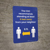 The CDC Recommends Standing 6 Feet Away From Your Neighbor with Graphic Portrait - Wall Sign