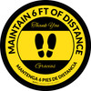 Maintain 6 ft of Distance - Thank You Bilingual Spanish Yellow/Black Circular - Floor Sign Maintain 6 ft of Distance - Thank You Bilingual Spanish Yellow/Black Circular - Floor Sign