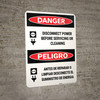 Danger: Disconnect Power Before Servicing Bilingual Spanish - Wall Sign Danger: Disconnect Power Before Servicing Bilingual Spanish - Wall Sign