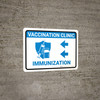 Vaccination Clinic Immunization Left Arrow Blue Landscape - Wall Sign