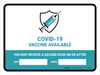 Covid-19 Vaccine Available - You May Receive Second Dose On/After Landscape - Wall Sign Covid-19 Vaccine Available - You May Receive Second Dose On/After Landscape - Wall Sign