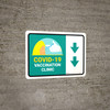 Covid-19 Vaccination Clinicdown Arrow Green Landscape - Wall Sign