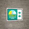 Covid-19 Vaccination Clinic Right Arrow Green Landscape - Wall Sign Covid-19 Vaccination Clinic Right Arrow Green Landscape - Wall Sign
