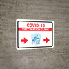 Covid-19 Vaccination Clinic Right Arrow Red Landscape - Wall Sign Covid-19 Vaccination Clinic Right Arrow Red Landscape - Wall Sign