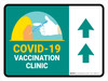 Covid-19 Vaccination Clinic Up Arrow Green Landscape - Wall Sign