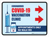Covid-19 Vaccine Clinic: Appointments Only - No Walk Ins Right Arrow Landscape - Wall Sign Covid-19 Vaccine Clinic: Appointments Only - No Walk Ins Right Arrow Landscape - Wall Sign